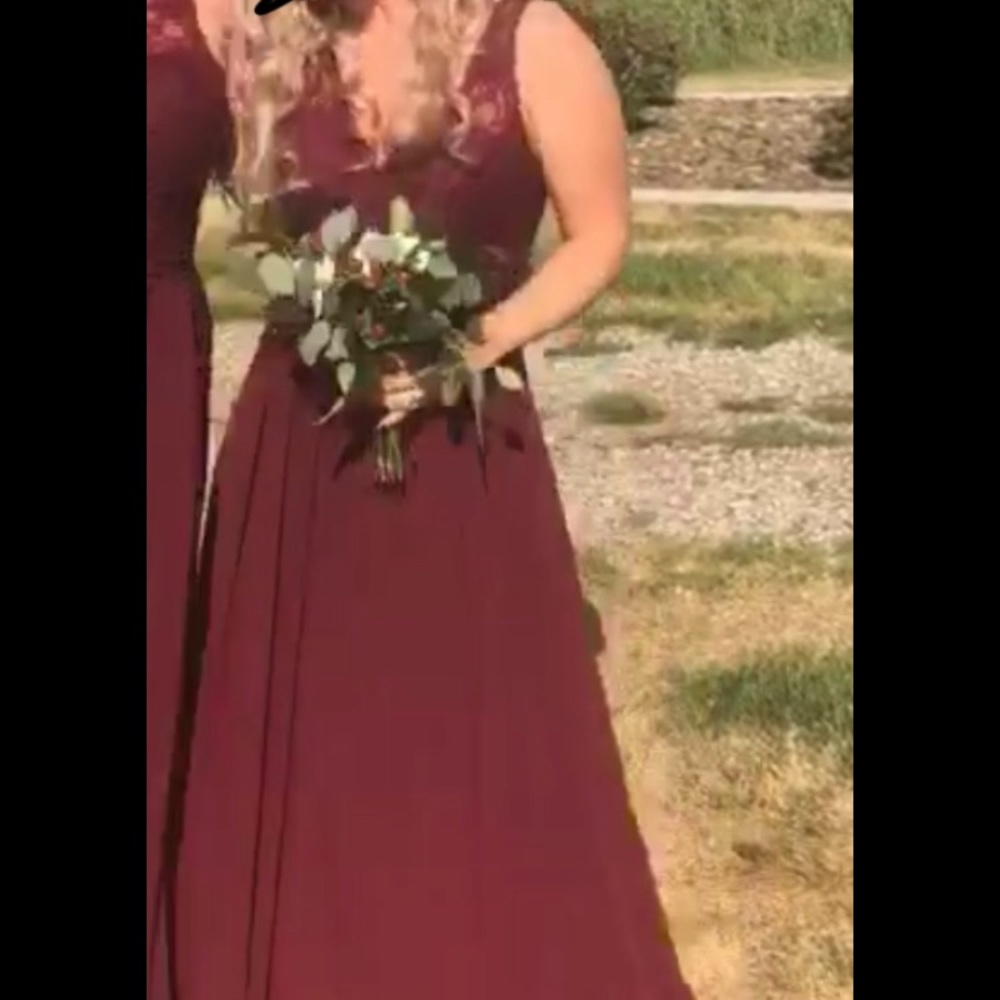 Morilee burgundy bridesmaids dress